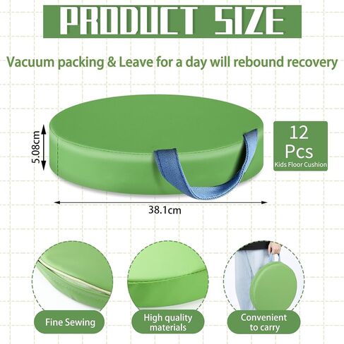 Riakrum 6 Pcs 15" Kids Floor Cushions Flexible Seating for Classroom Elementary Waterproof Round 2'' Thick Foam Cushion for Student Classroom Daycare Home Preschool Kindergarten (Pastel Color) in Saudi Arabia