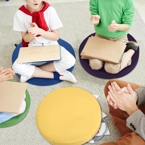 Riakrum 6 Pcs 15" Kids Floor Cushions Flexible Seating for Classroom Elementary Waterproof Round 2'' Thick Foam Cushion for Student Classroom Daycare Home Preschool Kindergarten (Pastel Color) in Saudi Arabia