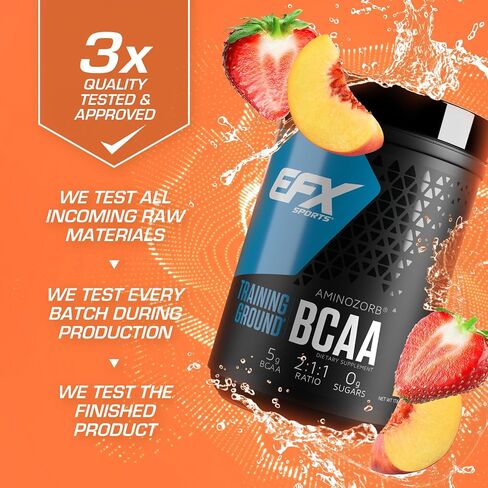 EFX Sports Training Ground BCAA | Fully Stable, Highly Soluble Amino Acids Supplement | Pre, Intra, or Post Workout | Sugar Free | 500 Grams (Lemonade) in Saudi Arabia