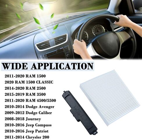 Cabin Air Filter Kit Replacement for Dodge Ram 1500 2500 3500 4500 5500 Replace 68318365AA, 5058693AA, 68052292AA 68406048AA Air Filter & Cabin Filter Access Door in Saudi Arabia
