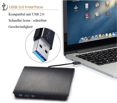 محرك الأقراص المضغوطة الخارجي CYD USB 3.0 محرك الأقراص المضغوطة DVD الخارجي فائق النحافة CD DVD RW/DVD محرك الأقراص المضغوطة / الكاتب / إعادة الكتابة / ناسخ الأقراص المضغوطة USB لنقل البيانات بسرعة عالية لأجهزة الكمبيوتر المحمول والكمبيوتر المحمول in Kuwait