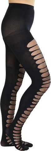 ToBeInStyle Women's Distressed Double Layer Fishnet Tights in Saudi Arabia