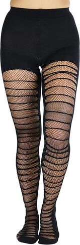 ToBeInStyle Women's Distressed Double Layer Fishnet Tights in Saudi Arabia