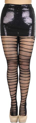 ToBeInStyle Women's Distressed Double Layer Fishnet Tights in Saudi Arabia