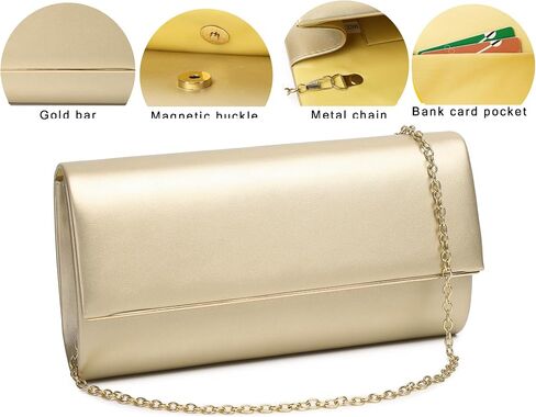 Women's Evening Clutch Bags for Formal Cocktail Prom Wedding Party Patent Leather Dressy Foldover Purse in Saudi Arabia