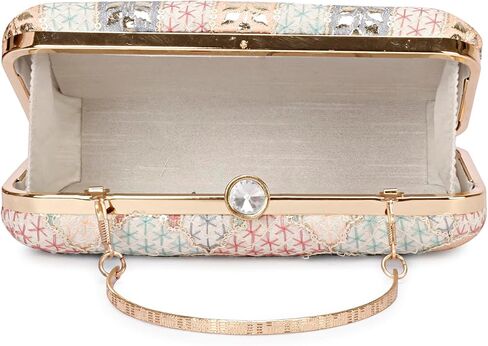 Hand Crafted Designer Box Clutch For Women, Zari Embroidery Clutch For Women/Hand Clutch For Women in Saudi Arabia