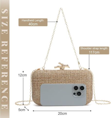 SUKUTU Women Straw Evening Bag Handwoven Clutch Purse Wedding Party Summer Beach Handbag Crossbody Bag in Kuwait