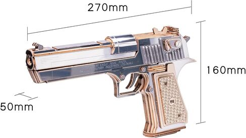 MU Wooden Puzzle for Adult Desert Eagle Wood Rubber Band Gun Defender Building, AK47 Revolver Pistol Toys 3D Metal Puzzles Model Kits, Handgun DIY Kits Xmas Birthday Men Hobby Gifts Desk Decor in Saudi Arabia