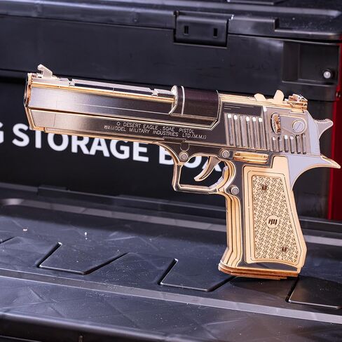 MU Wooden Puzzle for Adult Desert Eagle Wood Rubber Band Gun Defender Building, AK47 Revolver Pistol Toys 3D Metal Puzzles Model Kits, Handgun DIY Kits Xmas Birthday Men Hobby Gifts Desk Decor in Saudi Arabia