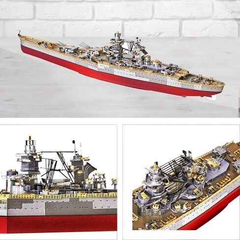 Piececool 3D Puzzles for Adults Metal Watercraft Model Kits, Bismarck Battleship 3D Model DIY Kits for Teenagers Students Stress Relief Toys, Great Birthday Gift -207 Pcs in Saudi Arabia