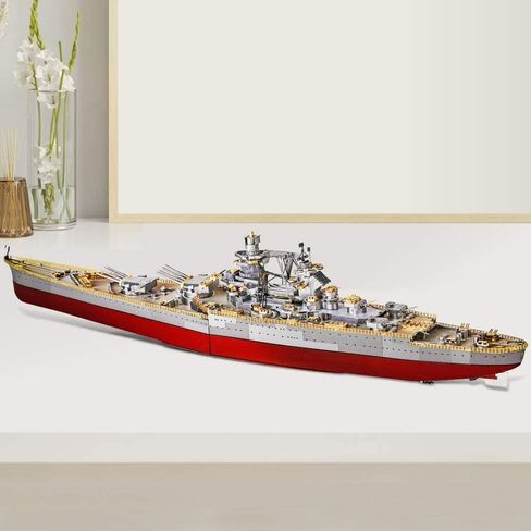 Piececool 3D Puzzles for Adults Metal Watercraft Model Kits, Bismarck Battleship 3D Model DIY Kits for Teenagers Students Stress Relief Toys, Great Birthday Gift -207 Pcs in Saudi Arabia
