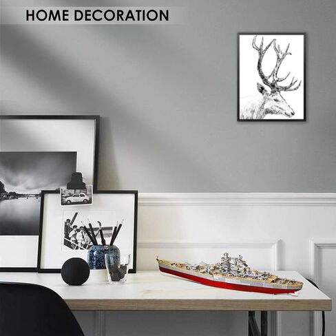 Piececool 3D Puzzles for Adults Metal Watercraft Model Kits, Bismarck Battleship 3D Model DIY Kits for Teenagers Students Stress Relief Toys, Great Birthday Gift -207 Pcs in Saudi Arabia