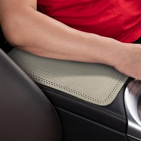Car Armrest Storage Box Pad, Suede Auto Center Console Cover, Skin-Friendly Washable Cotton Cloth, Waterproof Automotive Armrest Protector, Universal for Most Vehicles (Beige) in Saudi Arabia