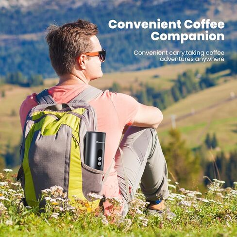 ماكينة اسبريسو مايستري هاوس بقدرة 150 وات مع تسخين ذاتي سريع لمدة 2-3 دقائق، ماكينة صنع قهوة اسبريسو محمولة للسفر مع كوب شاي صغير أيضًا حامل لكبسولة NS والقهوة المطحونة للتخييم في السيارة والمركبات الترفيهية والمشي لمسافات طويلة in Kuwait