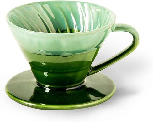 Ceramic Pour Over Coffee Dripper 01 Ceramic Coffee Maker with 1 Hole,Hand Drip Cone Coffee Filter,Easy Brewing,for 1-2 People (Green) in Kuwait