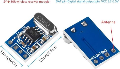 5 Sets 433MHZ Wireless Transmitter & Receiver Board Module SYN115 SYN480R Ask/OOK Chip PCB in Saudi Arabia