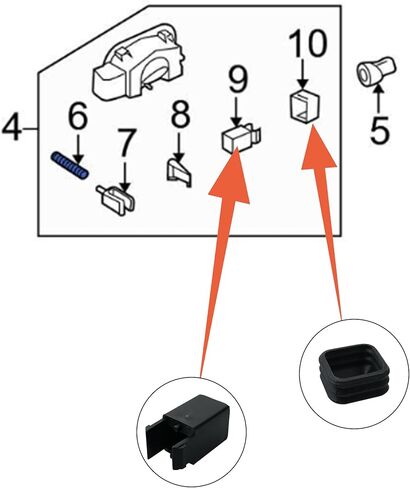 الغاز الوقود مزلاج الباب كليب المحرك الربيع عدة يناسب لاند روفر 2005-2009 LR3 ، 2010-2016 LR4 ، 2006-2009 مجموعة الرياضة ARV780020 CAL500070 in Kuwait