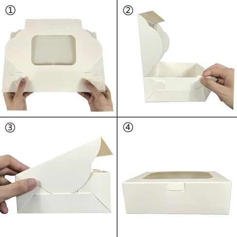 25pcs 9x6x3 Inch Cookie Boxes White Bakery Boxes with Window Treat Boxes Gift Boxes for Chocolate Covered Strawberries, Muffins, Desserts, Candies,Donuts,and Pastries(9 Inch) in Saudi Arabia