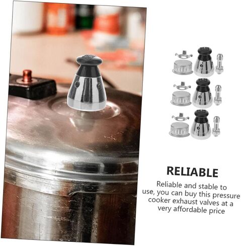 3 Sets Pressure Cooker Replacement Parts Replacement Jigger Valve Pressure Cooker Lid Sealing Valves Safety Valve for Pressure Cooker Anti-block Cover High Pressure Aluminum Alloy in Saudi Arabia