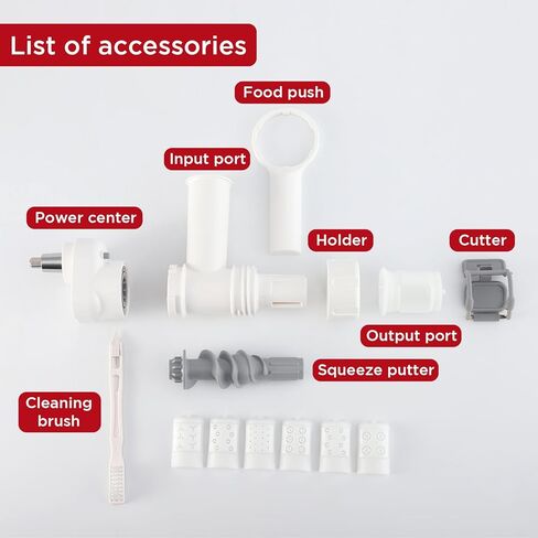 مرفق خلاط كيتشن ايد 6 في 1 مع 6 أشكال مختلفة وفرشاة تنظيف، ملحق متين لصانعة المعكرونة للمساعدة في المطبخ، آلة معكرونة المطبخ، ملحق عصارة خلاط من الفولاذ المقاوم للصدأ in Kuwait