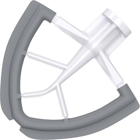 4.5-5 Quart Tilt-Head Flat Beater, for KitchenAid Stand Mixer, Kitchen Aid Paddle Accessories Both-Sides Silicone Edge Bowl Scraper, Mixer Attachments, White. in Saudi Arabia