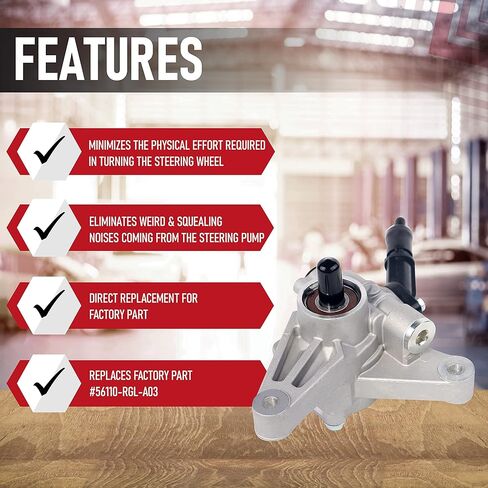 Replacement Power Steering Pump with Pulley - Compatible with Buick, Chevy, GMC and Saturn Vehicles - 2008-2017 - Enclave, Traverse, Acadia, Outlook - 3.6L Replaces ‎20-2403, 20954812, 96-2403 in Kuwait