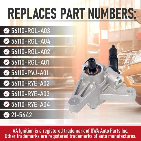 Replacement Power Steering Pump with Pulley - Compatible with Buick, Chevy, GMC and Saturn Vehicles - 2008-2017 - Enclave, Traverse, Acadia, Outlook - 3.6L Replaces ‎20-2403, 20954812, 96-2403 in Kuwait