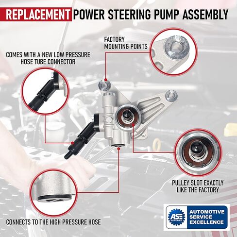 Replacement Power Steering Pump with Pulley - Compatible with Buick, Chevy, GMC and Saturn Vehicles - 2008-2017 - Enclave, Traverse, Acadia, Outlook - 3.6L Replaces ‎20-2403, 20954812, 96-2403 in Kuwait