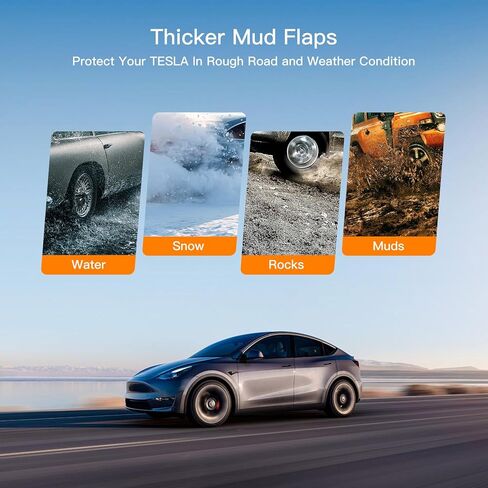 اللوحات الطينية المتوافقة مع واقيات الطين من Tesla Model Y 2020-2024 لملحقات Tesla Model Y (2 قطعة أمامية + 2 قطعة خلفية) in Kuwait