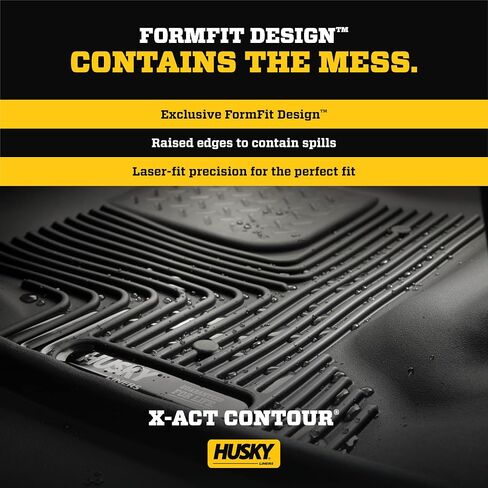 Husky Liners - 53381 Fits 2017-20 Ford F-250/F-350 Crew Cab - with Factory Storage Box X-act Contour 2nd Seat Floor Mat (with factory box) Black in Saudi Arabia