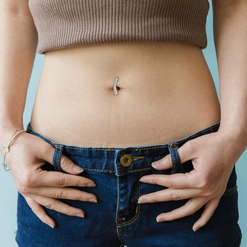 VENACOLY 16 مقياس البطن زر خواتم فضة 16 جرام تويست حبل البطن خواتم السرة ثقب المجوهرات للنساء in Kuwait