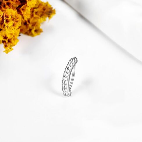 VENACOLY 16 مقياس البطن زر خواتم فضة 16 جرام تويست حبل البطن خواتم السرة ثقب المجوهرات للنساء in Kuwait