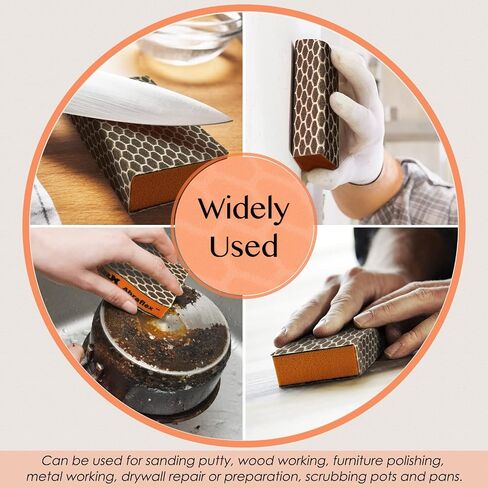 Sanding Sponge Combined with Hook and Loop Interchangeable Emery Cloth Sandpaper 6-Grit Assortment, Sanding Block for Wood Drywall Metal in Saudi Arabia