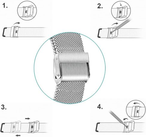 NELUMBO Stainless Steel Watch Band for Mens Women Quick Release Adjustable Watch Straps Thick Heavy Duty Metal Bracelet with Safty Clasp 16mm 18mm 20mm 22mm in Saudi Arabia