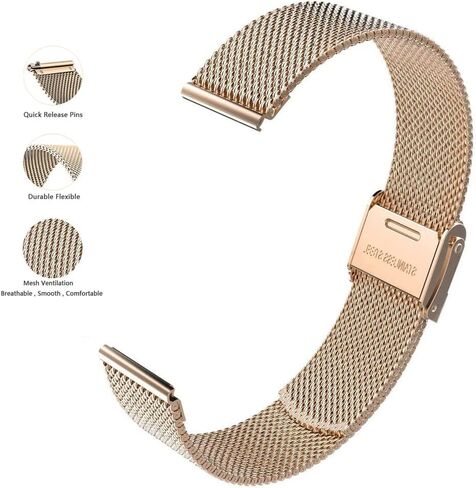 NELUMBO Stainless Steel Watch Band for Mens Women Quick Release Adjustable Watch Straps Thick Heavy Duty Metal Bracelet with Safty Clasp 16mm 18mm 20mm 22mm in Saudi Arabia