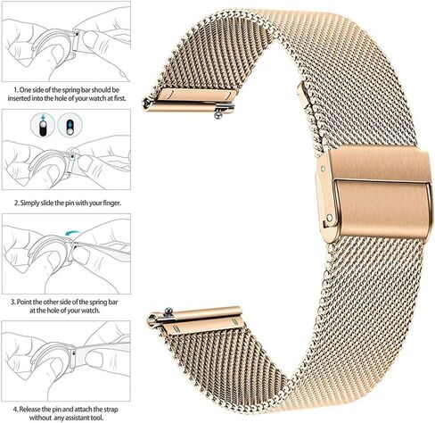 NELUMBO Stainless Steel Watch Band for Mens Women Quick Release Adjustable Watch Straps Thick Heavy Duty Metal Bracelet with Safty Clasp 16mm 18mm 20mm 22mm in Saudi Arabia