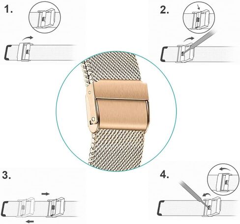 NELUMBO Stainless Steel Watch Band for Mens Women Quick Release Adjustable Watch Straps Thick Heavy Duty Metal Bracelet with Safty Clasp 16mm 18mm 20mm 22mm in Saudi Arabia