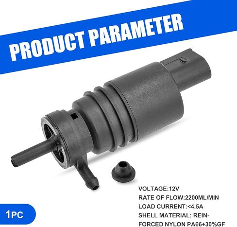 1 PC Car Window Washer Pump, Reinforced Nylon Shell Front Rear Windshield Sater Spray Motor, Replacement OEM 67128362154 Accessories, for BMW E36, E46, E53, E86 (3, X3, X5, X6, Z3) (Black) in Saudi Arabia