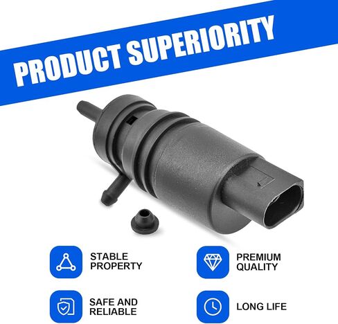 1 PC Car Window Washer Pump, Reinforced Nylon Shell Front Rear Windshield Sater Spray Motor, Replacement OEM 67128362154 Accessories, for BMW E36, E46, E53, E86 (3, X3, X5, X6, Z3) (Black) in Saudi Arabia