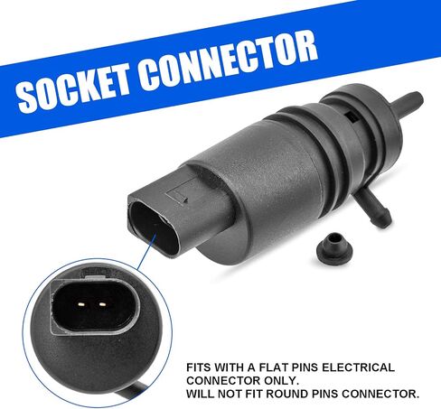 1 PC Car Window Washer Pump, Reinforced Nylon Shell Front Rear Windshield Sater Spray Motor, Replacement OEM 67128362154 Accessories, for BMW E36, E46, E53, E86 (3, X3, X5, X6, Z3) (Black) in Saudi Arabia