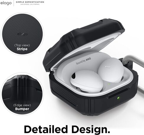 elago Armor Case Compatible with Samsung Galaxy Buds FE Case (2023) / Galaxy Buds 2 Pro Case (2022) / Galaxy Buds 2 Case (2021) / Galaxy Buds Pro Case (2021) / Galaxy Buds Live Case (2020) (Black) in Kuwait