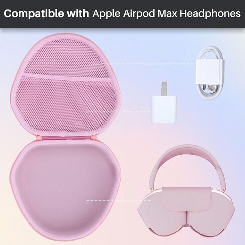 Hard Case Compatible with Apple AirPods Max Wireless Over-Ear Headphones (Black Case) in Saudi Arabia
