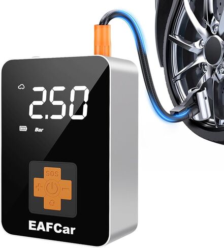 Tire Inflator Portable Air Compressor-150 PSI Electric Tire Inflation -4000 mAh Air Pump for Car-Cordless Tire Pump with Pressure Gauge Emergency Light for Motor, Bike, Ball(Black) in Saudi Arabia