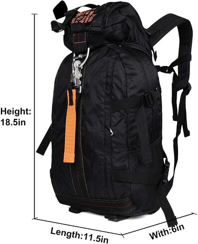 Tactical Backpack Flight Parachute Pack Large Lightweight Travel Backpack with Molle for Outdoor (Black) in Saudi Arabia