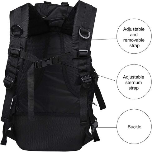 Tactical Backpack Flight Parachute Pack Large Lightweight Travel Backpack with Molle for Outdoor (Black) in Saudi Arabia