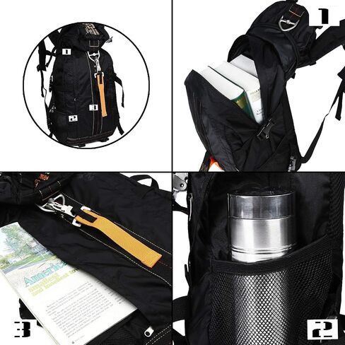 Tactical Backpack Flight Parachute Pack Large Lightweight Travel Backpack with Molle for Outdoor (Black) in Saudi Arabia