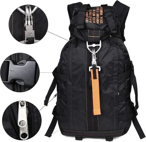 Tactical Backpack Flight Parachute Pack Large Lightweight Travel Backpack with Molle for Outdoor (Black) in Saudi Arabia