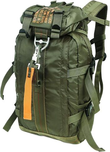 Tactical Backpack Flight Parachute Pack Large Lightweight Travel Backpack with Molle for Outdoor (Black) in Saudi Arabia