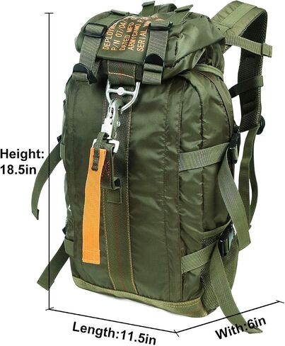 Tactical Backpack Flight Parachute Pack Large Lightweight Travel Backpack with Molle for Outdoor (Black) in Saudi Arabia