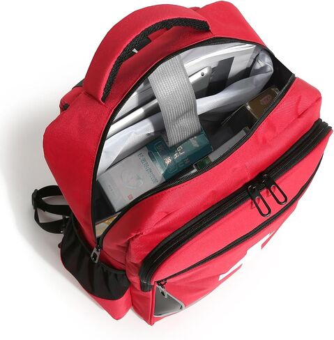 First Aid Medical Backpack Empty Nurse Treatment First Responder Trauma Bag for Camping Cycling Hiking Paramedic Bag EMT (Red Cross) in Saudi Arabia